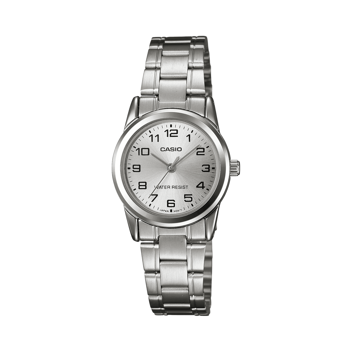 LTP-V001D-7BUDF Casio Silver Dial Stainless Steel Chain Analog Quartz Women's Watch. - Timecheck