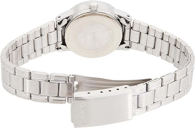 LTP-V002D-1AUDF Casio Black Dial Stainless Steel Analog Quartz Women's Watch. - Timecheck