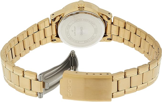 LTP-V002G-7B2UDF Casio White Dial Classic Gold Stainless-Steel Quartz Women's Watch. - Timecheck