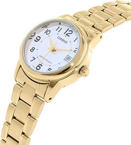 LTP-V002G-7BUDF Casio White Dial Stainless Steel Analog Quartz Women's Watch. - Timecheck