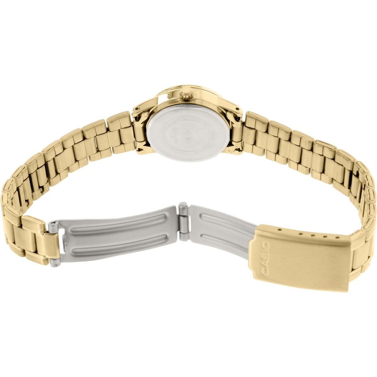 LTP-V002G-7BUDF Casio White Dial Stainless Steel Analog Quartz Women's Watch. - Timecheck