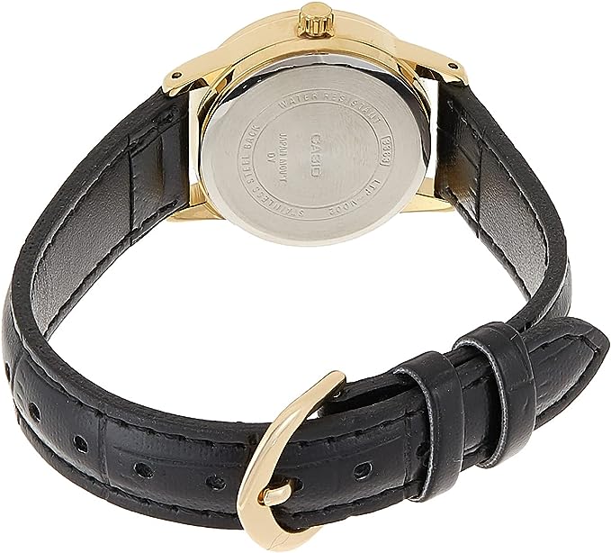 LTP-V002GL-7B2UDF Casio White Dial Leather Strap Analog Quartz Women's Watch. - Timecheck