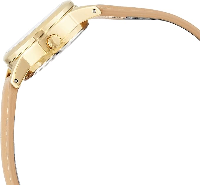 LTP-V002GL-7B3UDF Casio Silver Dial Beige Leather Strap Analog Quartz Women's Watch. - Timecheck