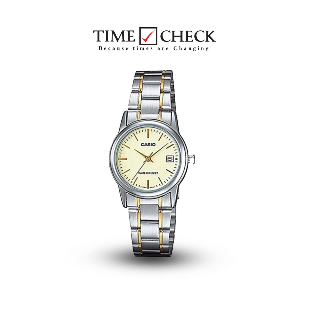 LTP-V002SG-9AUDF Casio Silver Stainless-Steel Analog Quartz Women's Watch. - Timecheck
