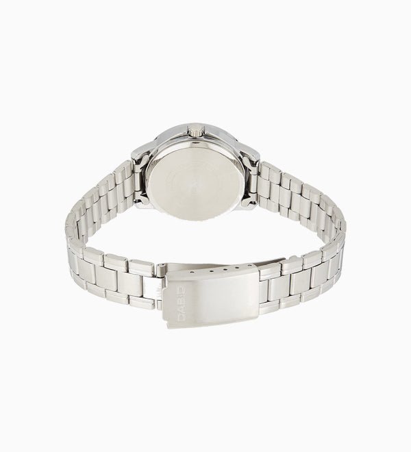 LTP-V004D-7BUDF Casio White Dial Stainless Steel Analog Quartz Women's Watch. - Timecheck