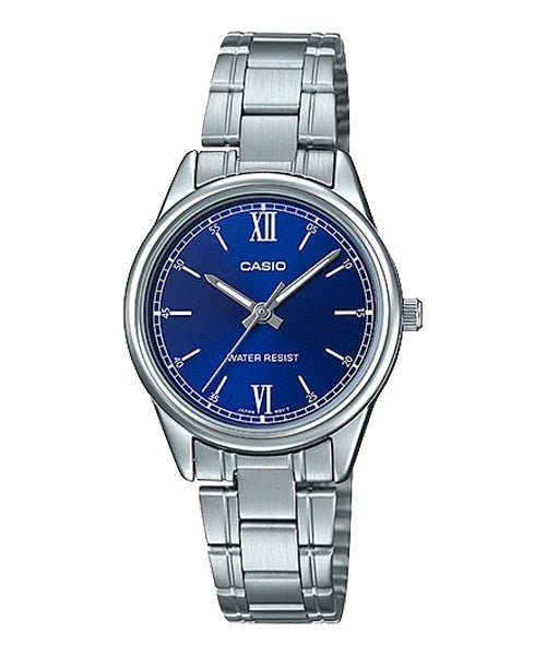 LTP-V005D-2B2UDF Casio Blue Dial Silver Stainless Steel Analog Quartz Women's Watch. - Timecheck