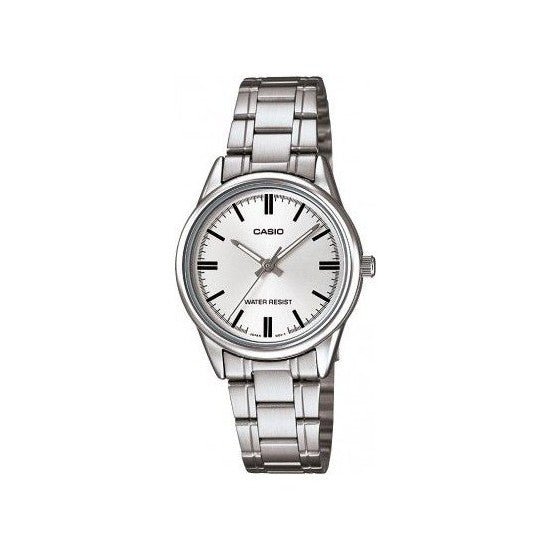 LTP-V005D-7AUDF Casio White Dial Silver Stainless Steel Analog Quartz Women's Watch. - Timecheck