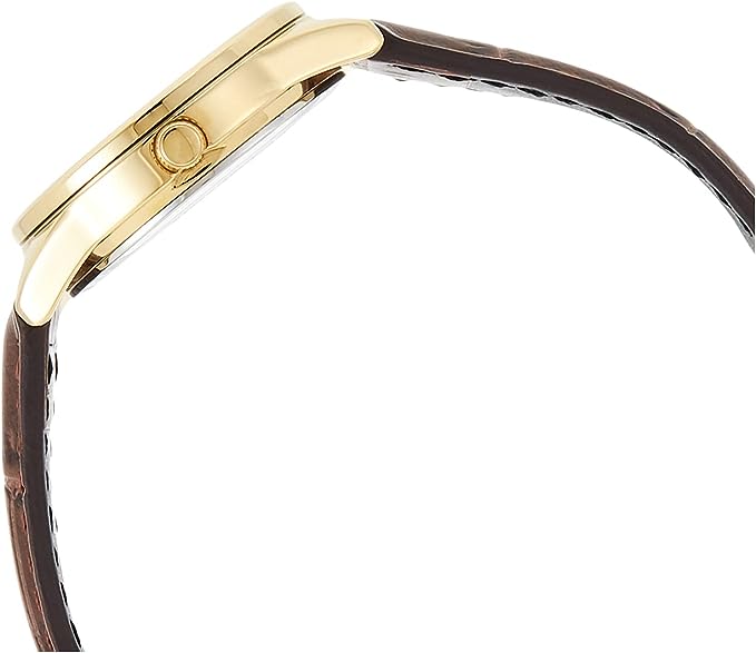LTP-V005GL-7BUDF Casio Standard Gold Tone Leather Band Analog Women's Watch. - Timecheck