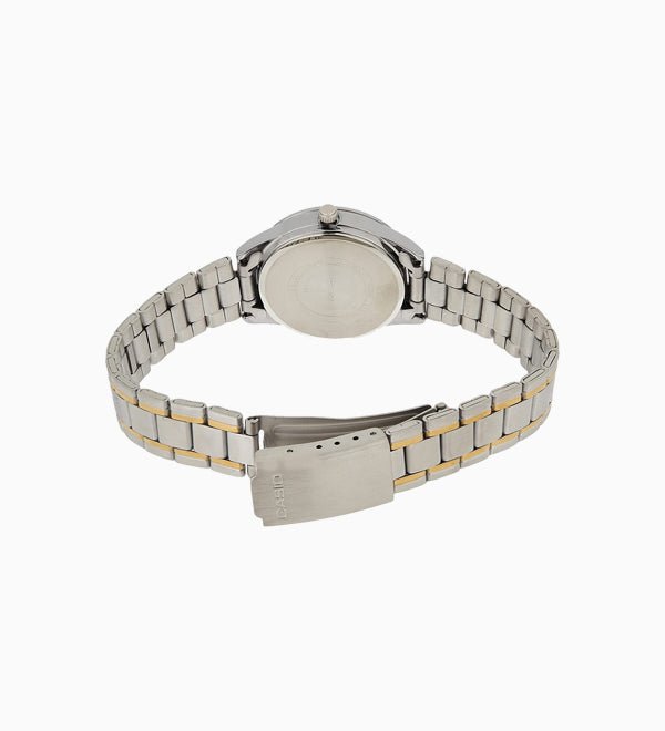 LTP-V005SG-7AUDF Casio White Dial Silver & Gold Analog Quartz Women's Watch. - Timecheck