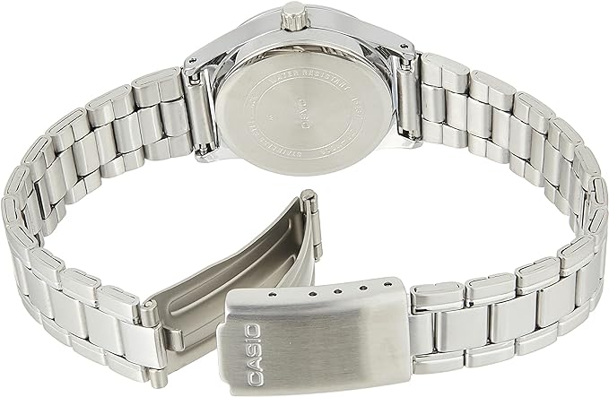 LTP-V006D-1B2UDF Casio Black Dial Stainless Steel Analog Quartz Women's Watch. - Timecheck
