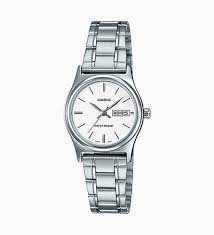 LTP-V006D-7B2UDF Casio Stainless Steel White Dial Day Date Analog Women's Watch. - Timecheck