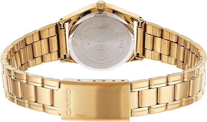 LTP-V006G-7BUDF Casio White Dial Gold Chain Stainless Steel Analog Women's Watch. - Timecheck