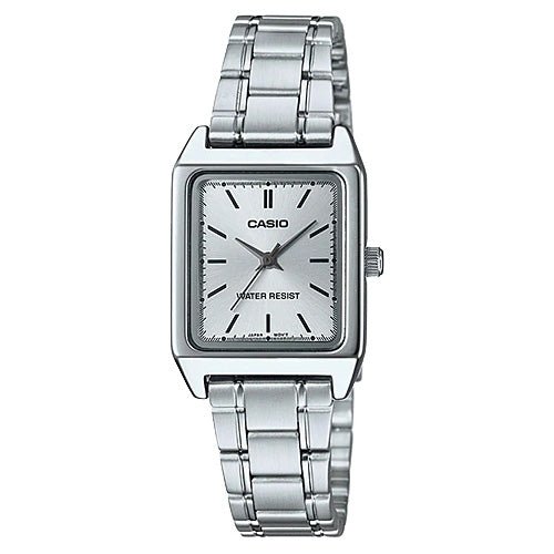 LTP-V007D-7Eudf Casio White Dial Silver Stainless Steel Chain Analog Quartz Women's Watch with box and bag - Timecheck