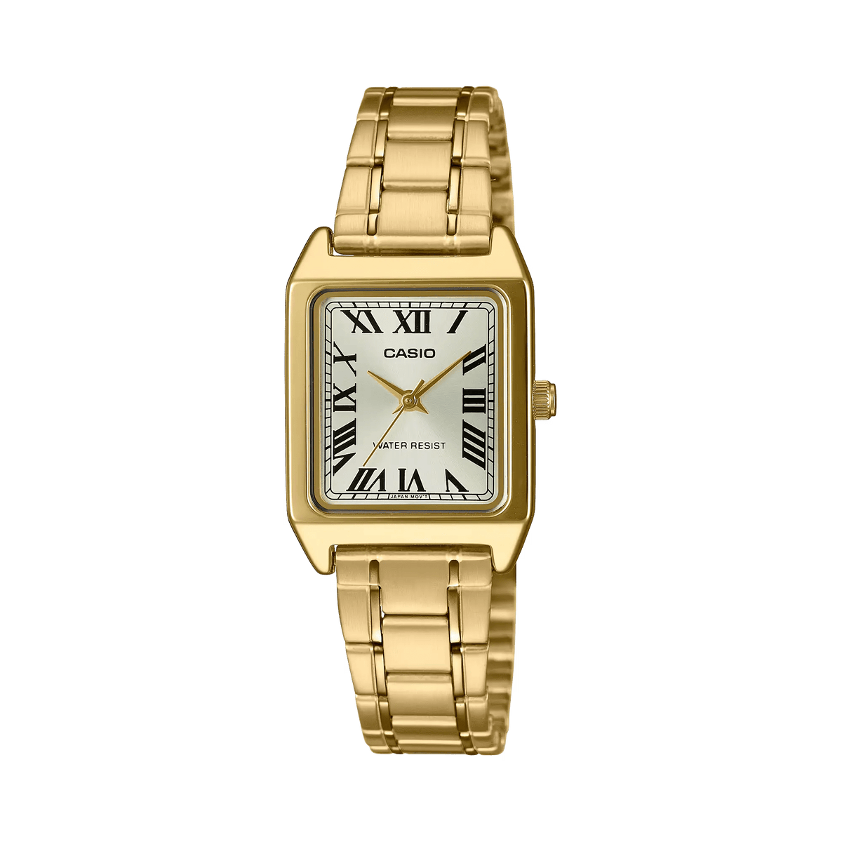 LTP-V007G-9BUDF Casio Golden Dial Golden Stainless Steel Chain Analog Quartz Women's Watch with box and bag - Timecheck