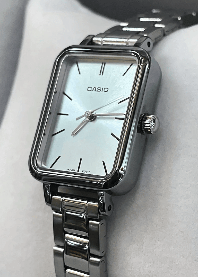 LTP-V009D-2EUDF Casio Silver Dial Silver Stainless Steel Analog Quartz Women's Watch. - Timecheck