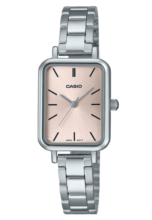 LTP-V009D-4EUDF Casio Pink Dial Silver Stainless Steel Analog Quartz Women's Watch. - Timecheck