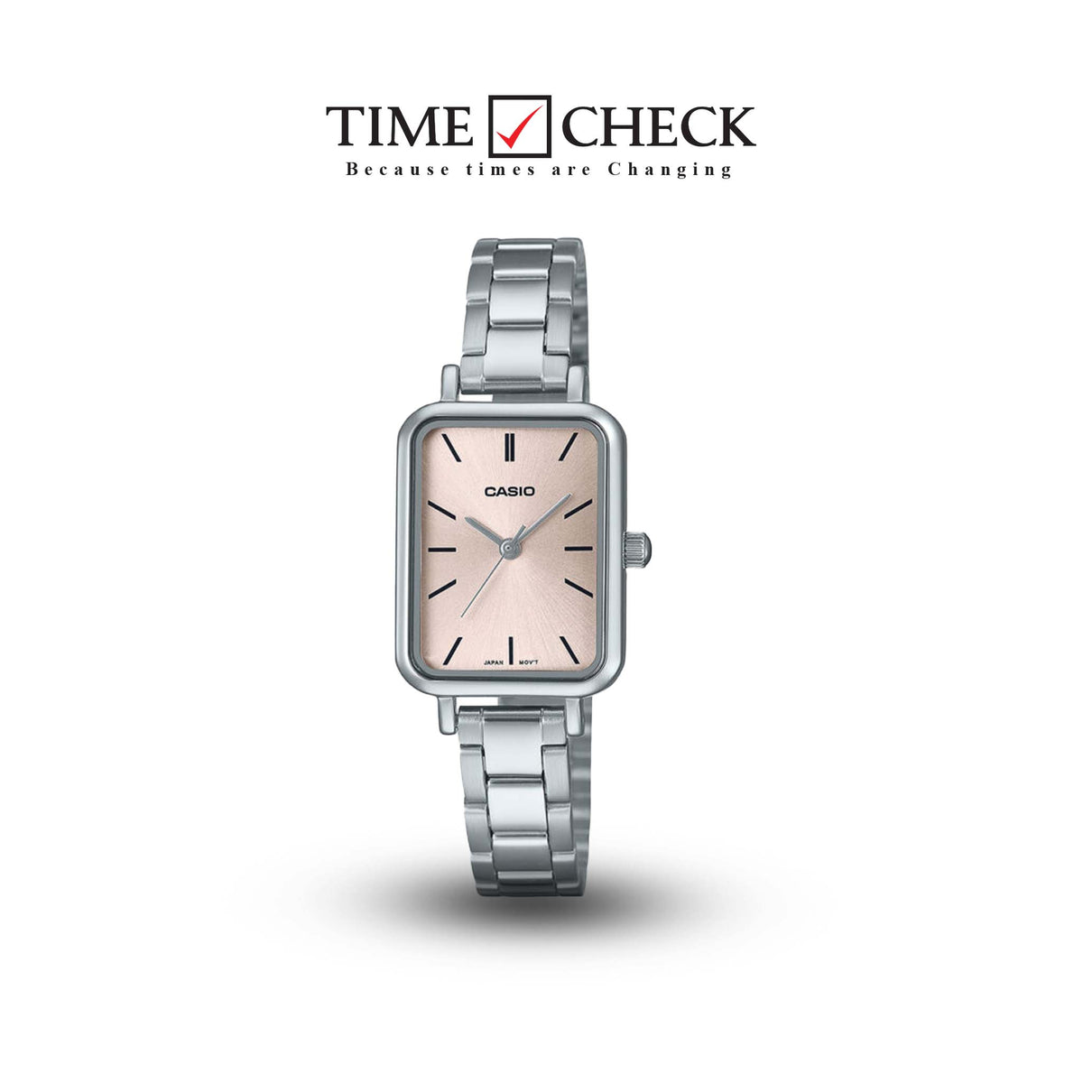 LTP-V009D-4EUDF Casio Pink Dial Silver Stainless Steel Analog Quartz Women's Watch. - Timecheck