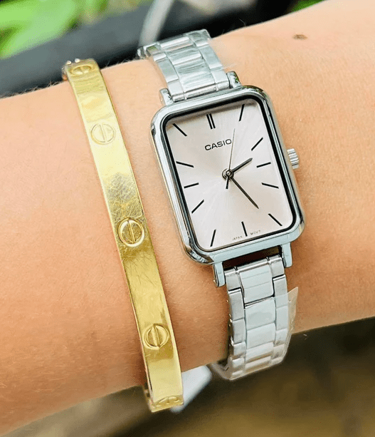 LTP-V009D-4EUDF Casio Pink Dial Silver Stainless Steel Analog Quartz Women's Watch. - Timecheck