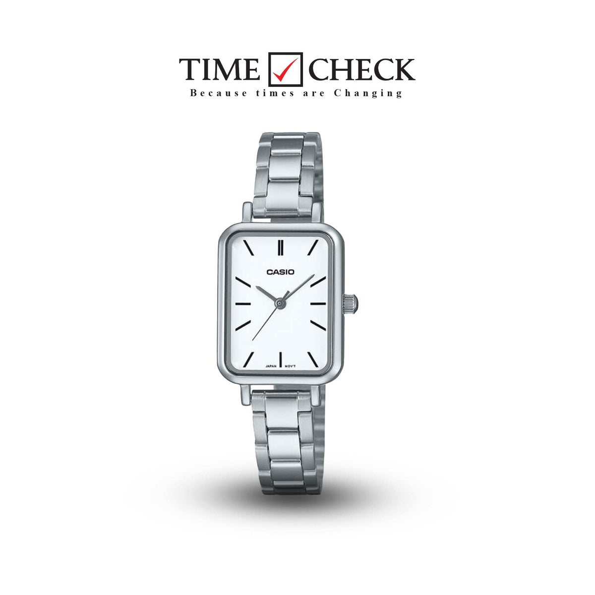 LTP-V009D-7EUDF Casio Analog White Dial Stainless Steel Band Quartz Women's Watch. - Timecheck