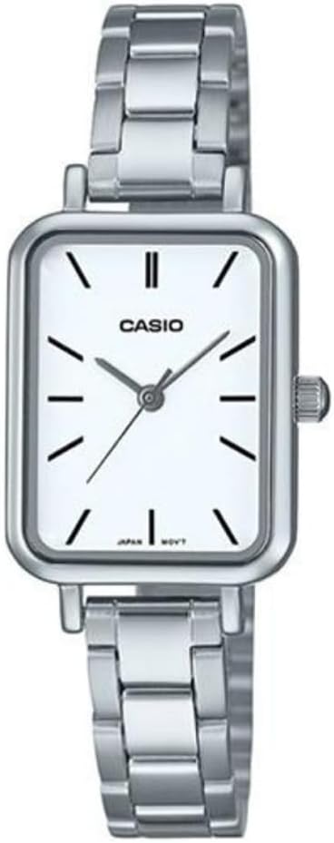 LTP-V009D-7EUDF Casio Analog White Dial Stainless Steel Band Quartz Women's Watch. - Timecheck