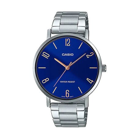 LTP-VT01D-2B2UDF Casio Blue Dial Stainless Steel Analog Quartz Women's Watch. - Timecheck