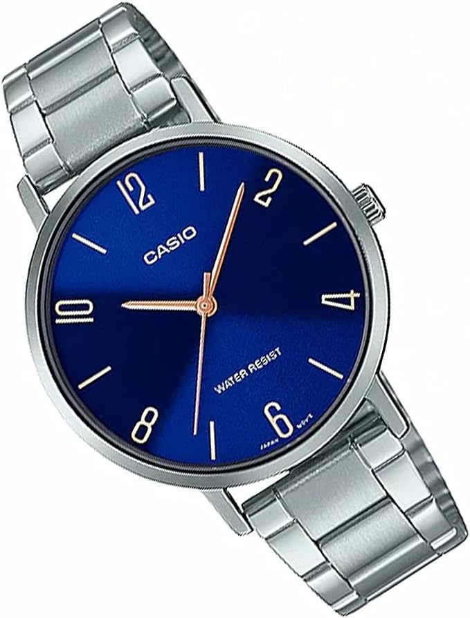 LTP-VT01D-2B2UDF Casio Blue Dial Stainless Steel Analog Quartz Women's Watch. - Timecheck