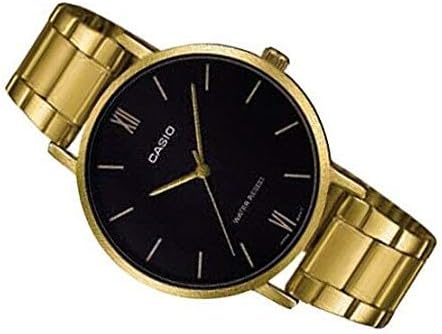LTP-VT01G-1BUDF Casio Black Dial Golden Chain Analog Women's Watch. - Timecheck