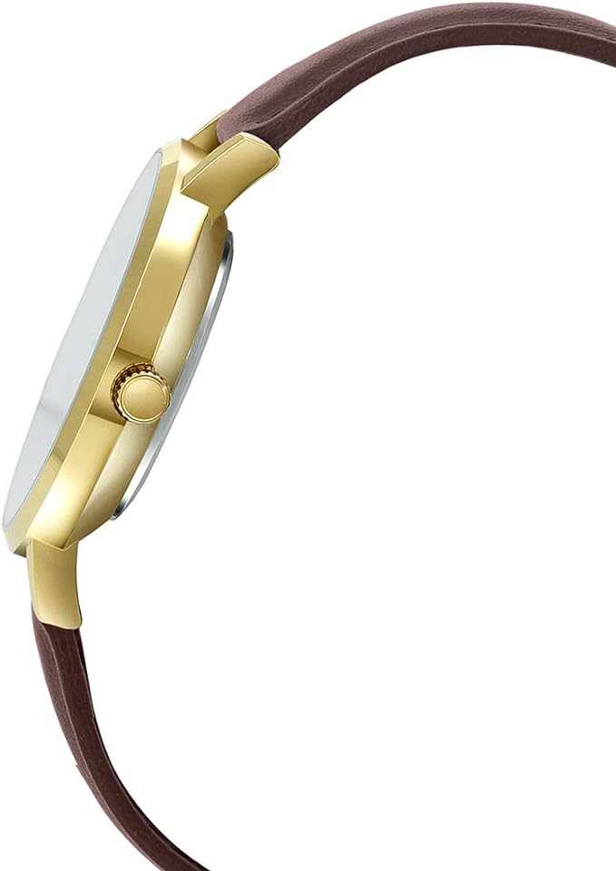 LTP-VT01Gl-9BUDF Casio Gold Tone Brown Leather Band Gold Dial 3-Hand Analog Watch. - Timecheck