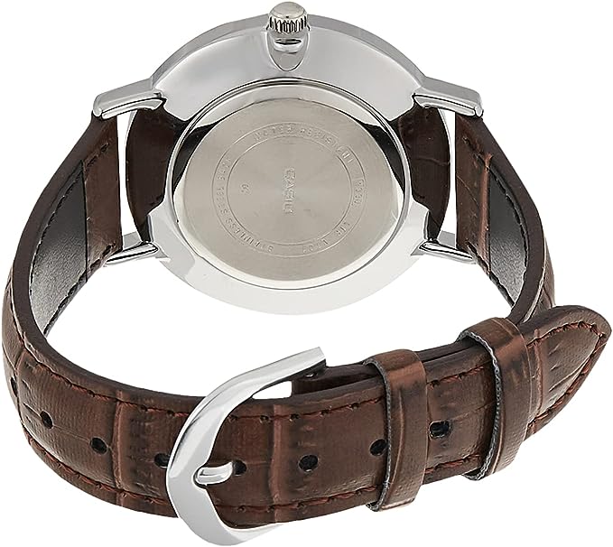 LTP-VT01L-2BUDF Casio Blue Dial Brown Leather Strap Analog Quartz Women's Watch. - Timecheck