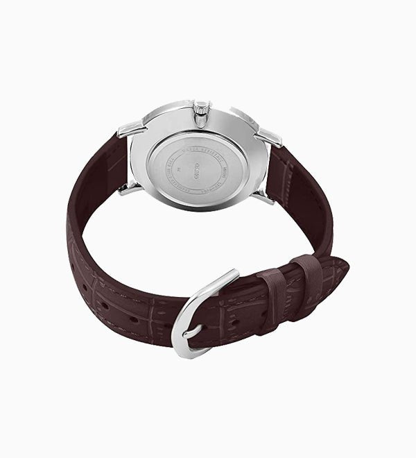 LTP-VT01L-7B2UDF Casio Silver Dial Leather Strap Analog Quartz Women's Watch. - Timecheck