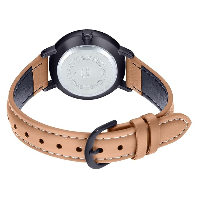 LTP-VT02BL-1AUDF Casio Black Dial Leather Strap Analog Quartz Women's Watch. - Timecheck