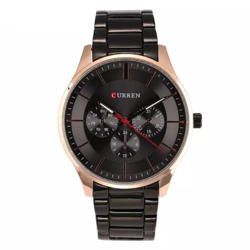 M_8282 Curren black Dial black Stainless Steel Chain Analog Quartz Men's Watch. - Timecheck