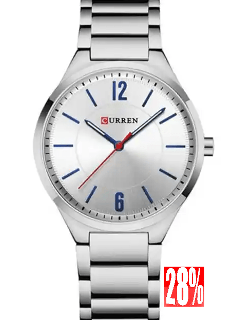 M:8280 Curren Silver Dial Silver Stainless Steel Chain Analog Quartz Men's Watch. - Timecheck