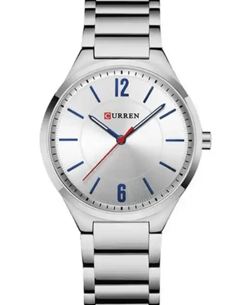 M:8280 Curren Silver Dial Silver Stainless Steel Chain Analog Quartz Men's Watch. - Timecheck