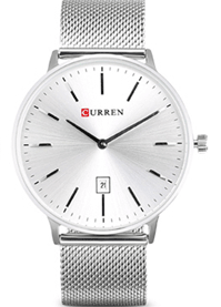 M:8302 Curren Date Display Casual Stainless Steel Band Analog Quartz Men's Watch. - Timecheck