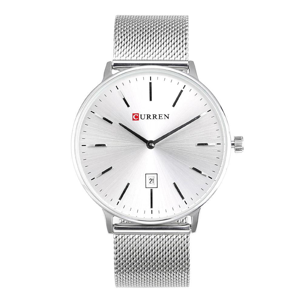 M:8302 Curren Date Display Casual Stainless Steel Band Analog Quartz Men's Watch. - Timecheck