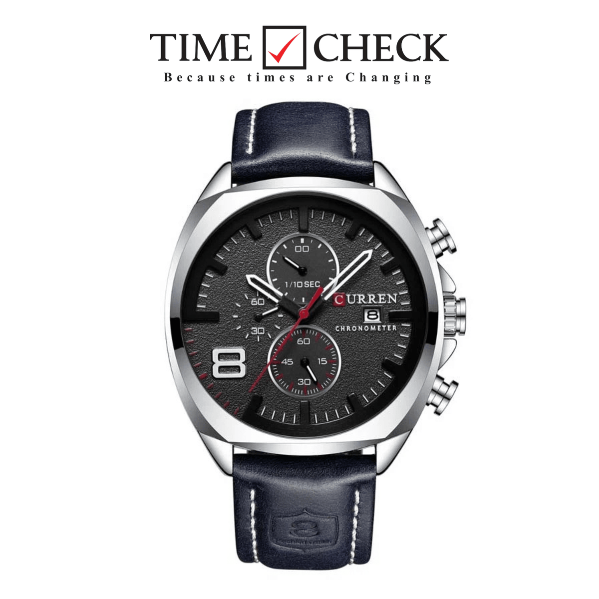 M8324 Curren Black Dial Black Leather Strap Analog Quartz Men's Watch - Timecheck