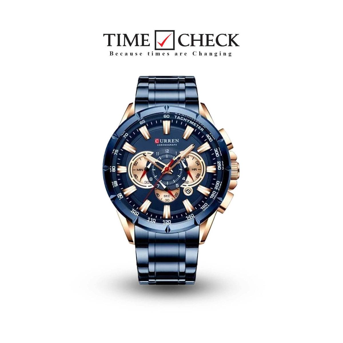 M:8363 Curren blue Dial blue Stainless Steel Chronograph Analog Quartz Men's Watch. - Timecheck