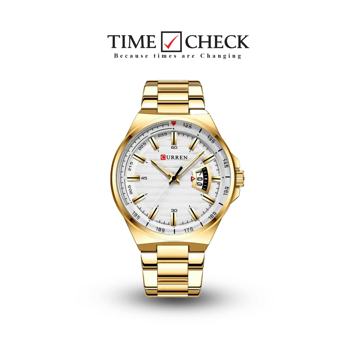 M:8375 Curren White Dial Silver Stainless Steel Analog Quartz Men's Watch. - Timecheck