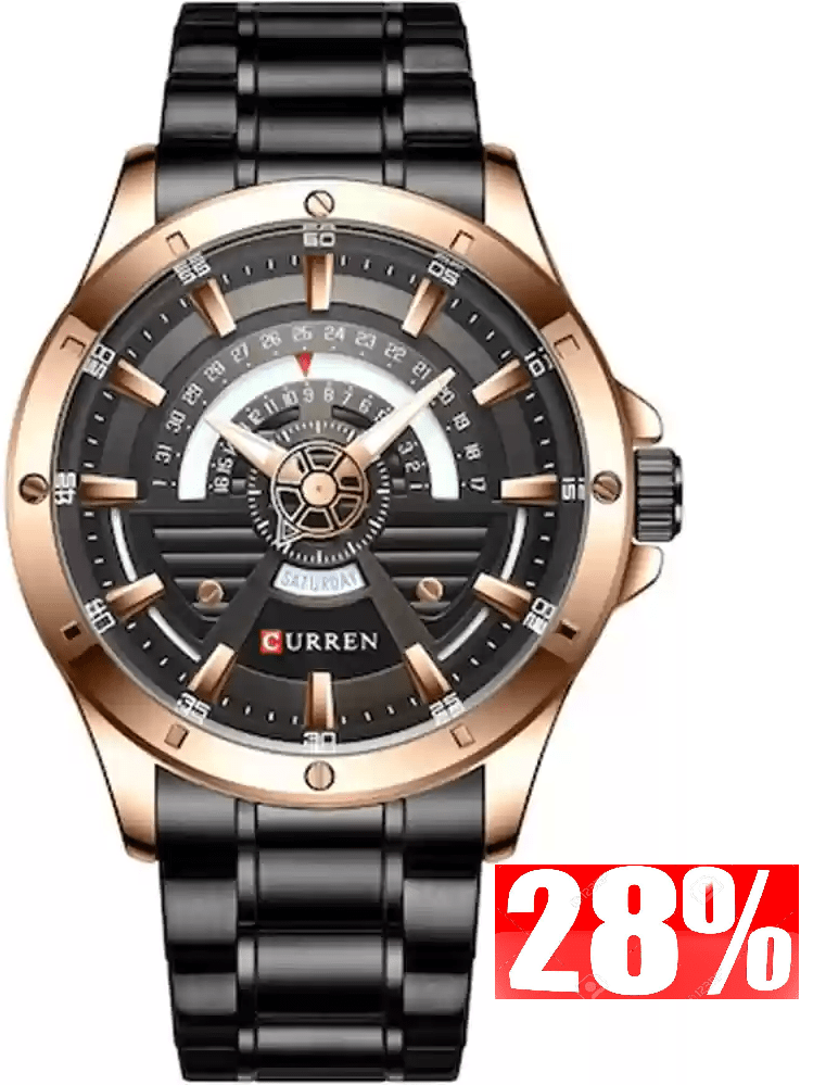 M:8381 Curren Brown Dial Brown Stainless Steel Chain Analog Quartz Men's Watch. - Timecheck