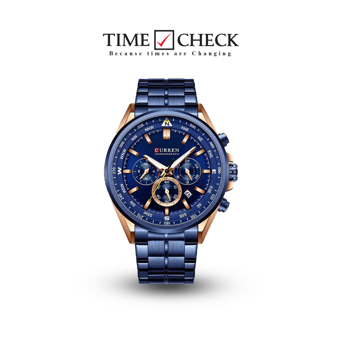 M:8399 Curren Fashion Chronograph Stainless Steel Analog Quartz Men's Watch. - Timecheck