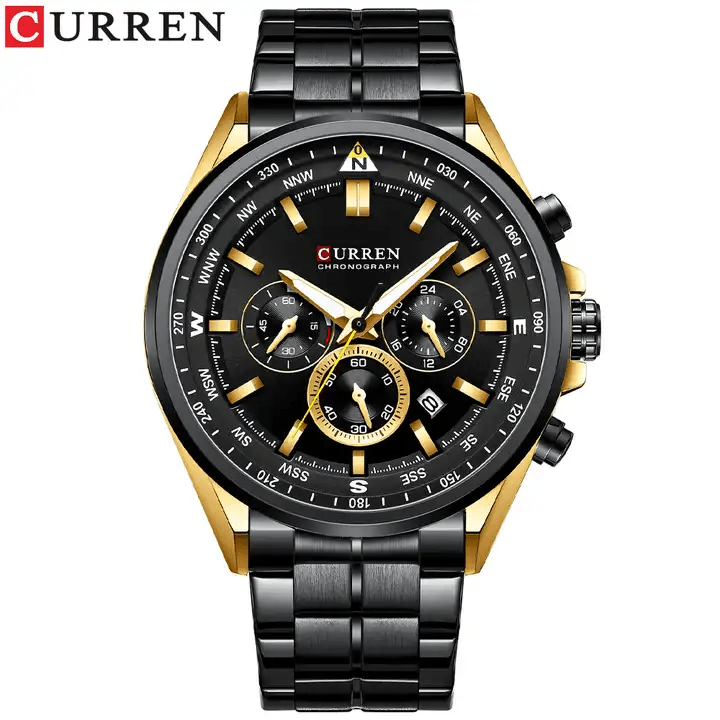 M:8399 Curren Fashion Chronograph Stainless Steel Analog Quartz Men's Watch. - Timecheck