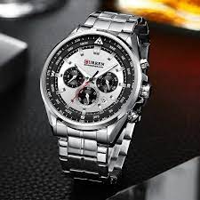 M:8399 Curren Fashion Chronograph Stainless Steel Analog Quartz Men's Watch. - Timecheck