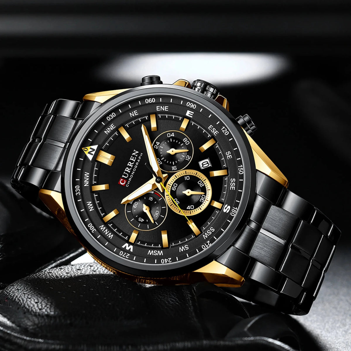 M:8399 Curren Fashion Chronograph Stainless Steel Analog Quartz Men's Watch. - Timecheck