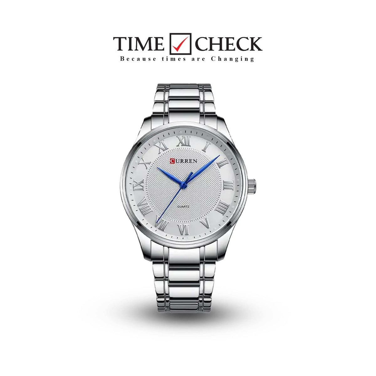 M:8409 Curren White Dial Silver Stainless Steel Chain Analog Quartz Men's Watch. - Timecheck