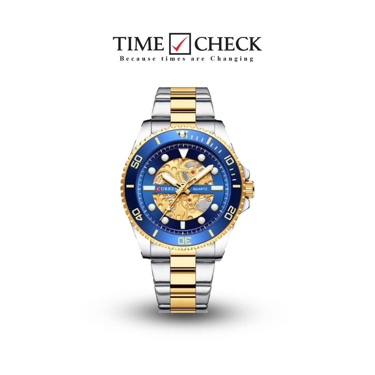 M:8412 Curren Imitated Mechanical Design Stainless Steel Analog Quartz Men's Watch. - Timecheck