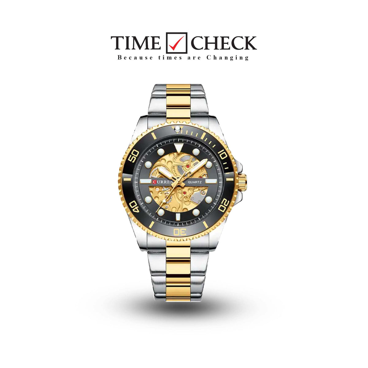 M:8412 Curren Imitated Mechanical Design Stainless Steel Analog Quartz Men's Watch. - Timecheck