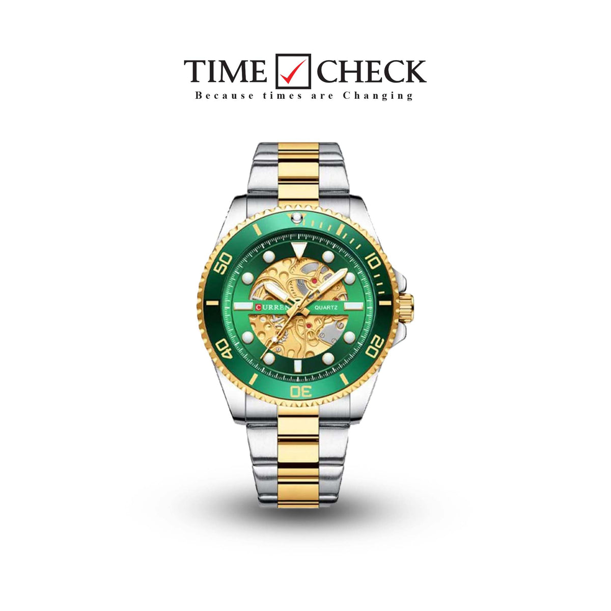M:8412 Curren Imitated Mechanical Design Stainless Steel Analog Quartz Men's Watch. - Timecheck