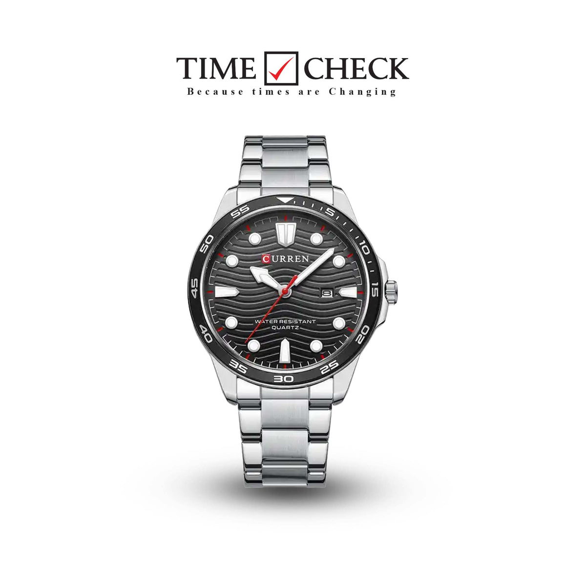 M:8426 Curren Black Dial Black Stainless Steel Chain Analog Quartz Men's Watch. - Timecheck
