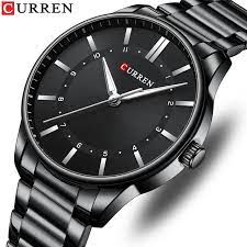 M:8430 Curren Black Dial Black Stainless Steel Chain Analog Quartz Men's Watch. - Timecheck